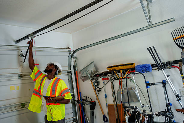 Professional Garage Door Roller Replacement technician working in Garland, TX